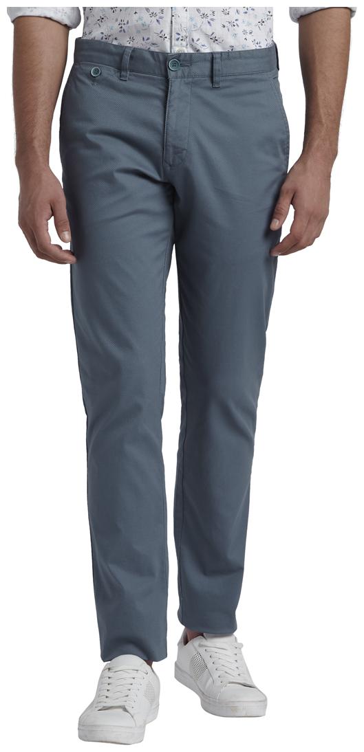 

Parx Men Blue Solid Tapered fit Regular trousers