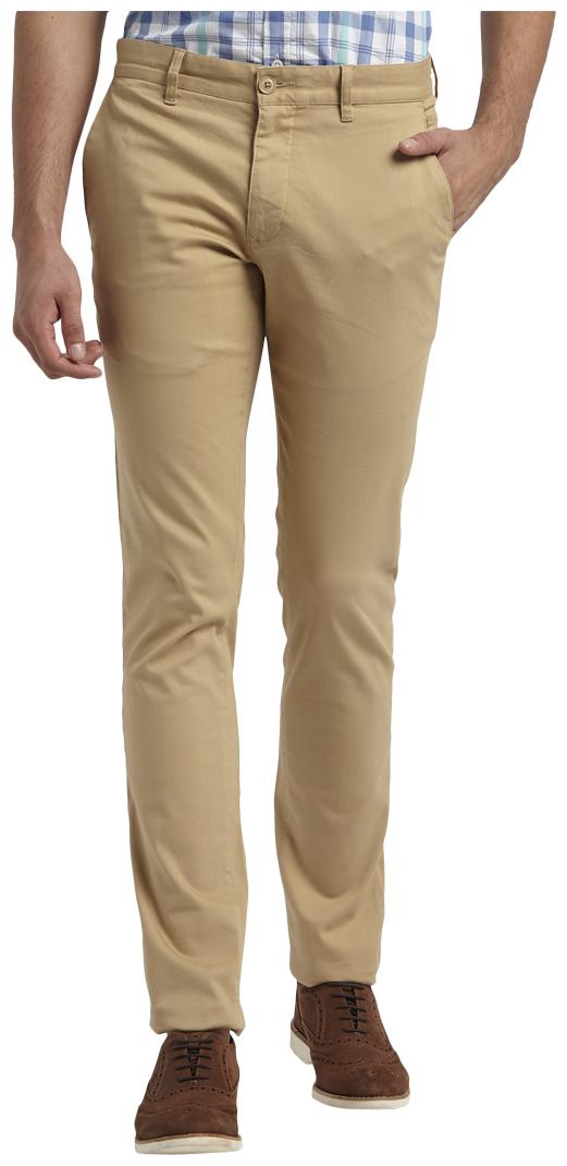 

Parx Men Beige Solid Tapered fit Regular trousers