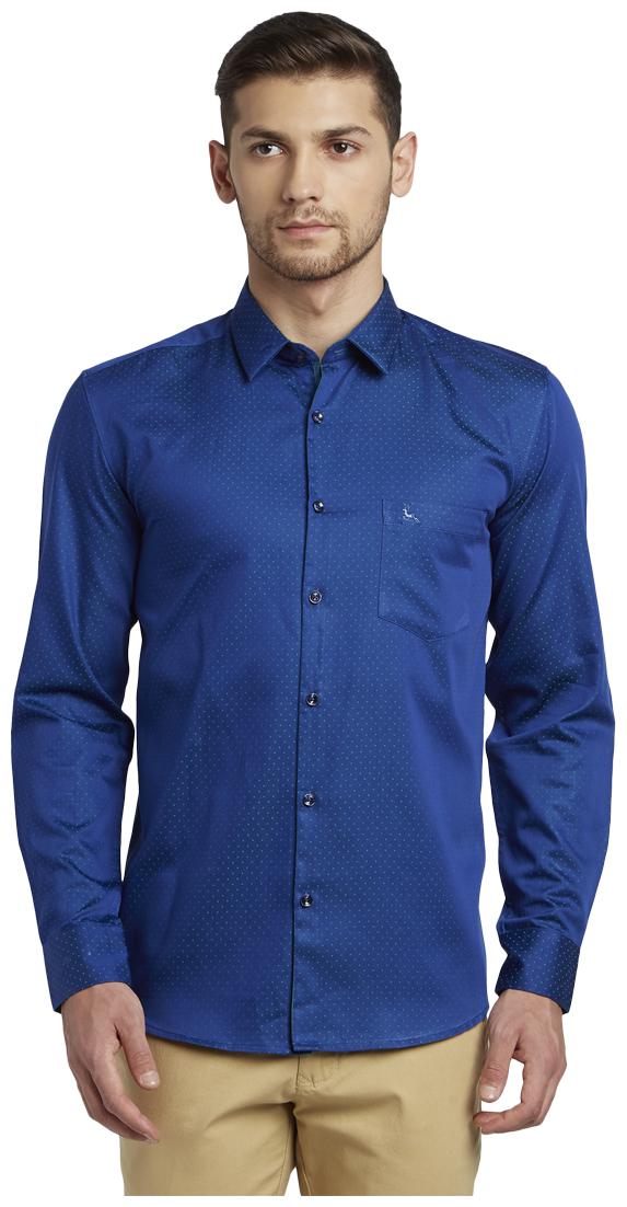 

Parx Men Blue Solid Slim Fit Casual Shirt