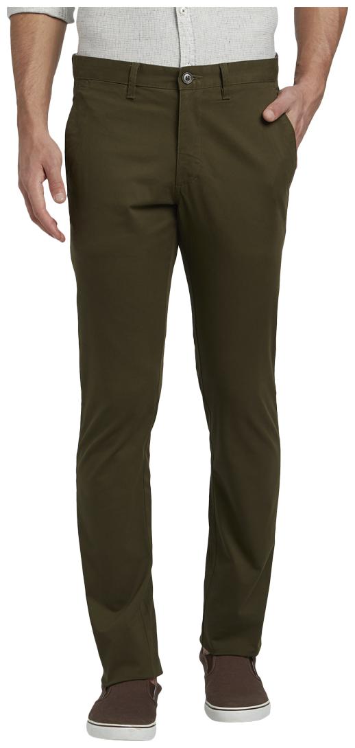 

Parx Men Green Solid Slim fit Regular trousers