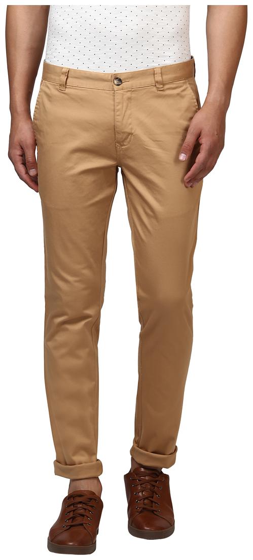 

Parx Men Beige Solid Tapered fit Regular trousers