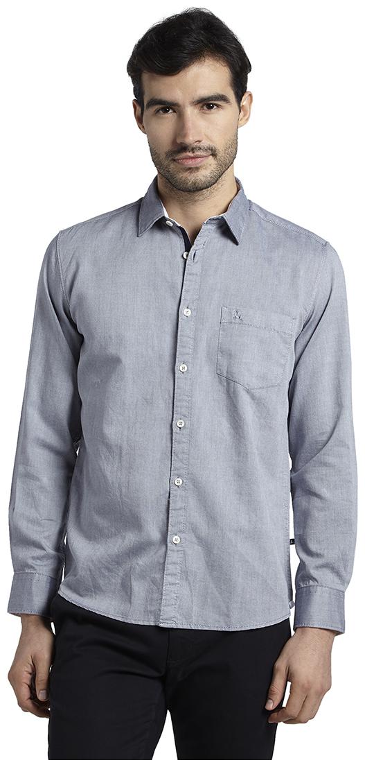 

Parx Men Blue Solid Slim Fit Casual Shirt