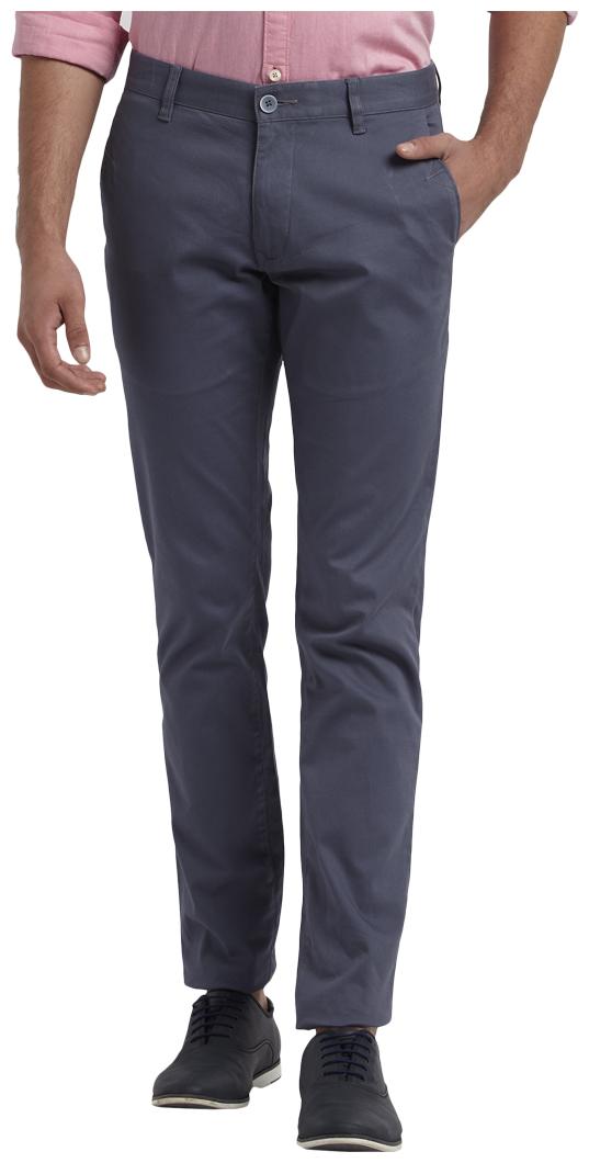 

Parx Men Blue Solid Tapered fit Regular trousers