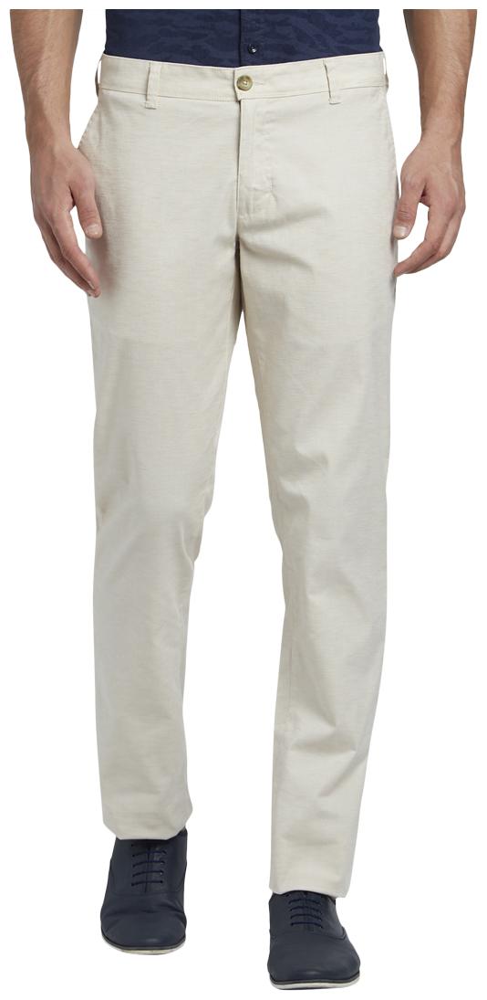 

Parx Men Beige Solid Tapered fit Regular trousers