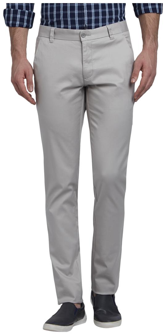 

Parx Men Grey Solid Slim fit Regular trousers