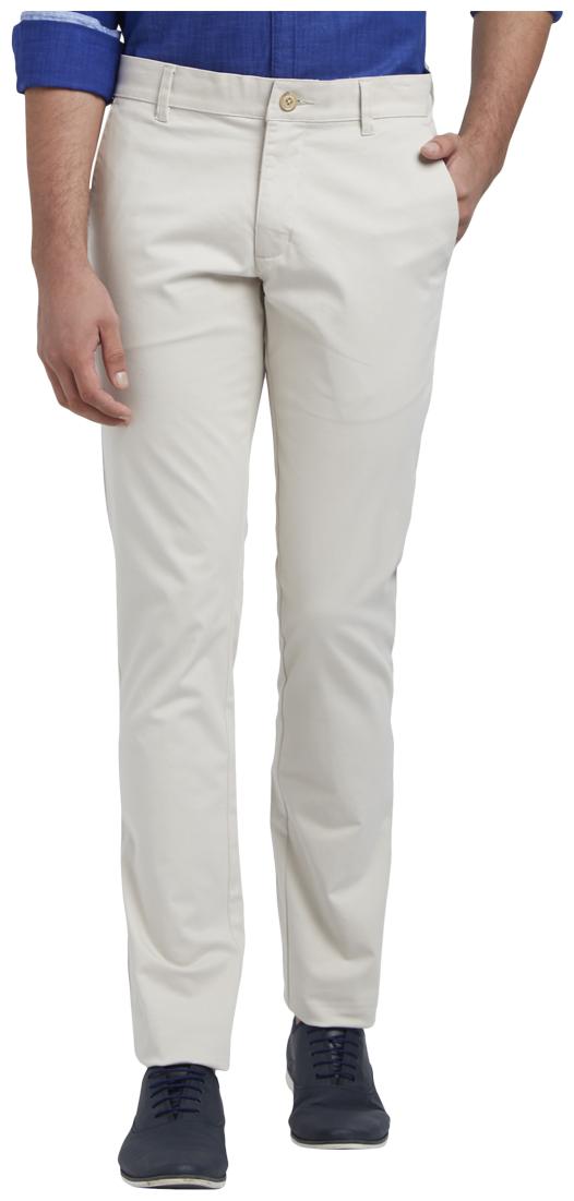 

Parx Men Beige Solid Tapered fit Regular trousers