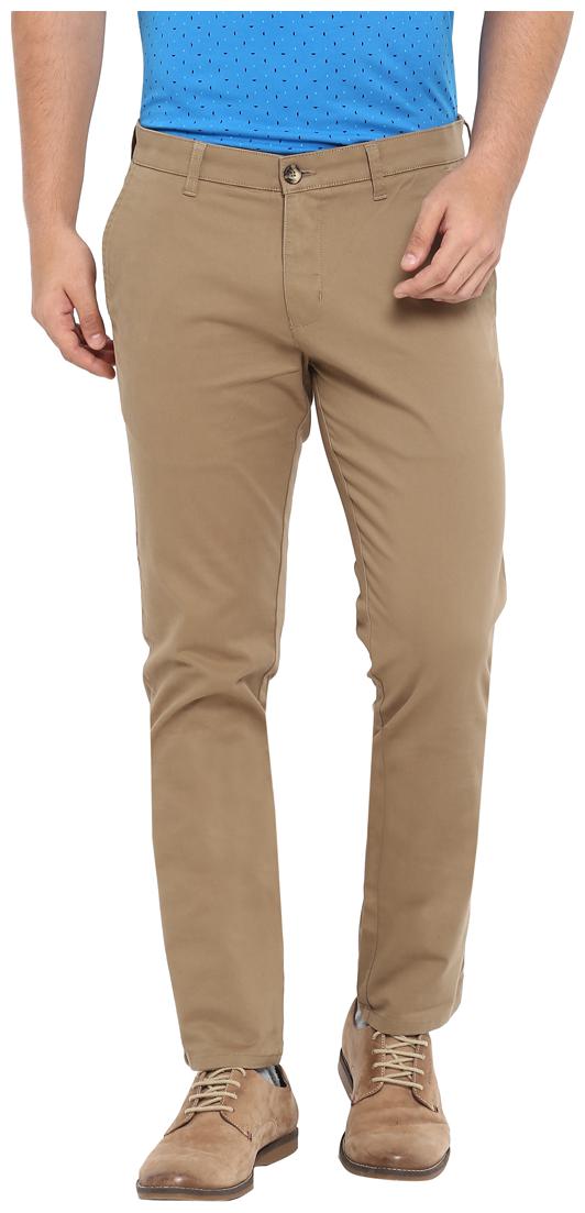 

Parx Men Beige Solid Tapered fit Regular trousers