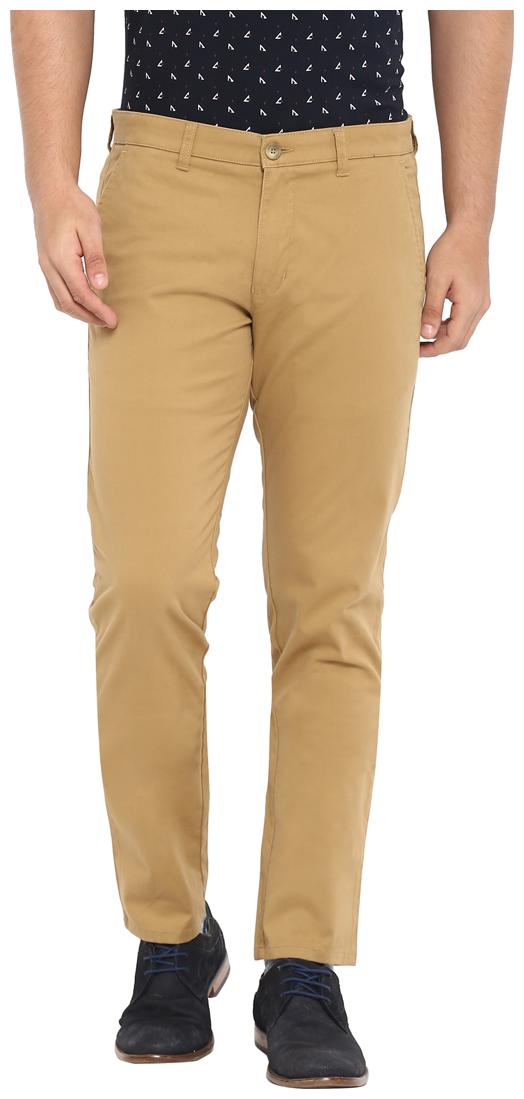 

Parx Men Beige Solid Tapered fit Regular trousers