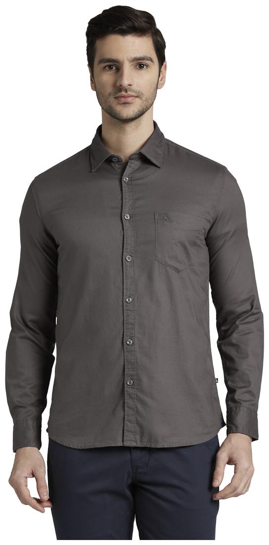 

Parx Men Grey Solid Slim Fit Casual Shirt
