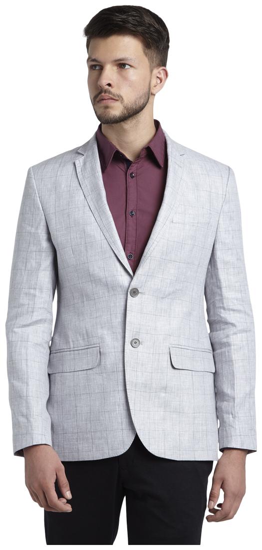 

Parx Men Grey Solid Regular fit Single Breasted Blazer