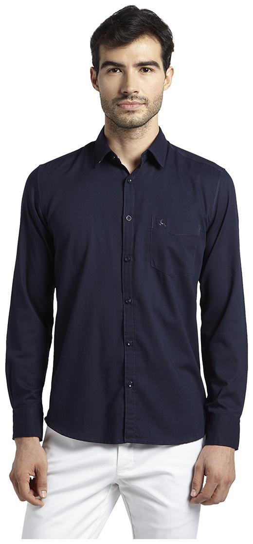 

Parx Men Blue Solid Slim Fit Casual Shirt