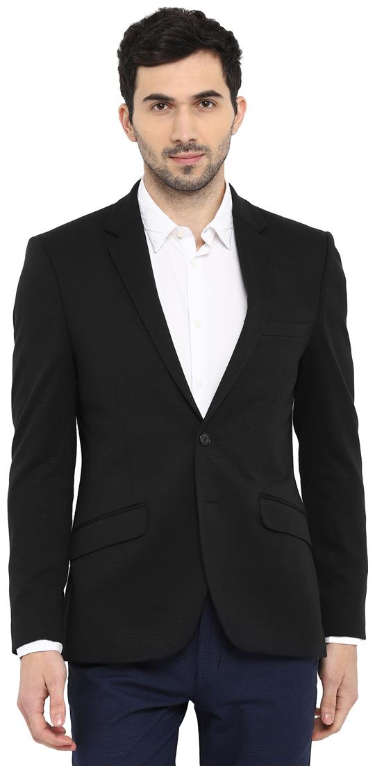 

Parx Men Black Solid Regular fit Single Breasted Blazer