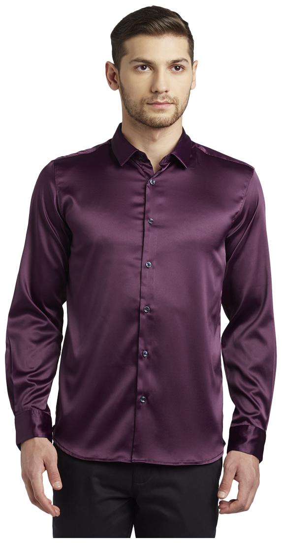 

Parx Men Purple Solid Slim Fit Casual Shirt