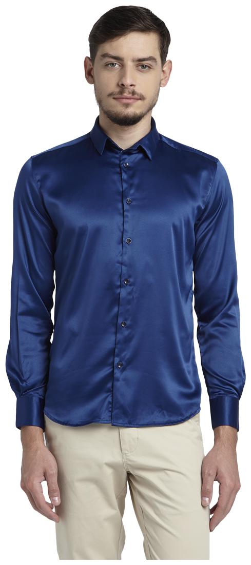 

Parx Men Blue Solid Slim Fit Casual Shirt