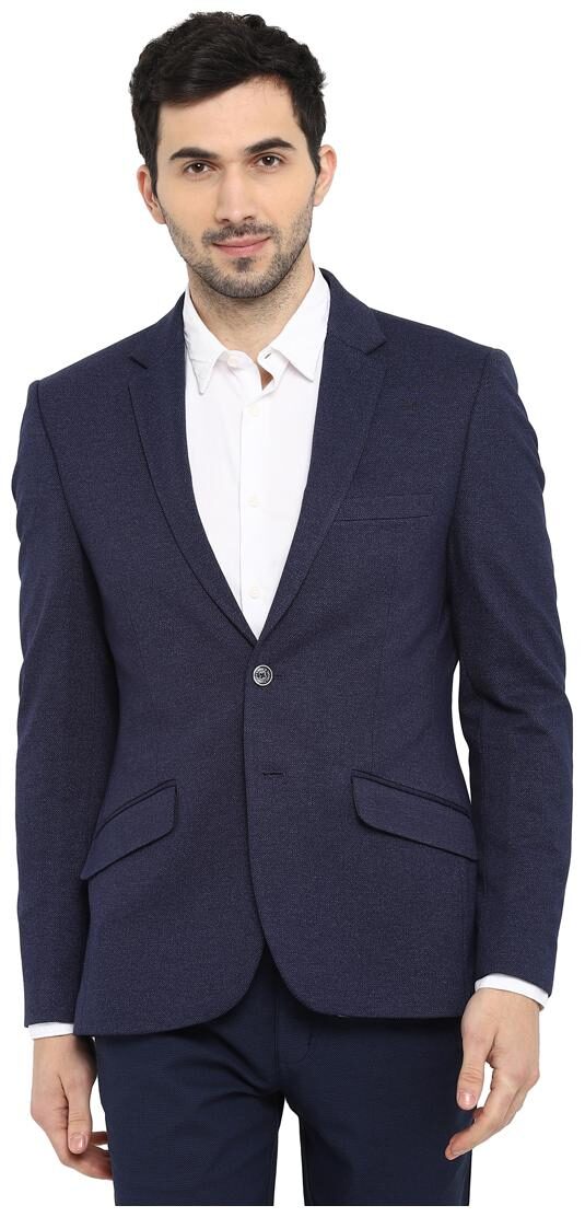 

Parx Men Blue Solid Regular fit Single Breasted Blazer