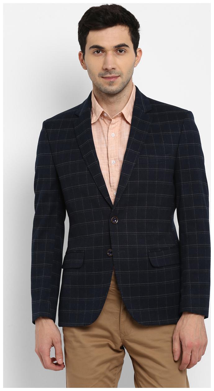 

Parx Men Blue Solid Regular fit Single Breasted Blazer