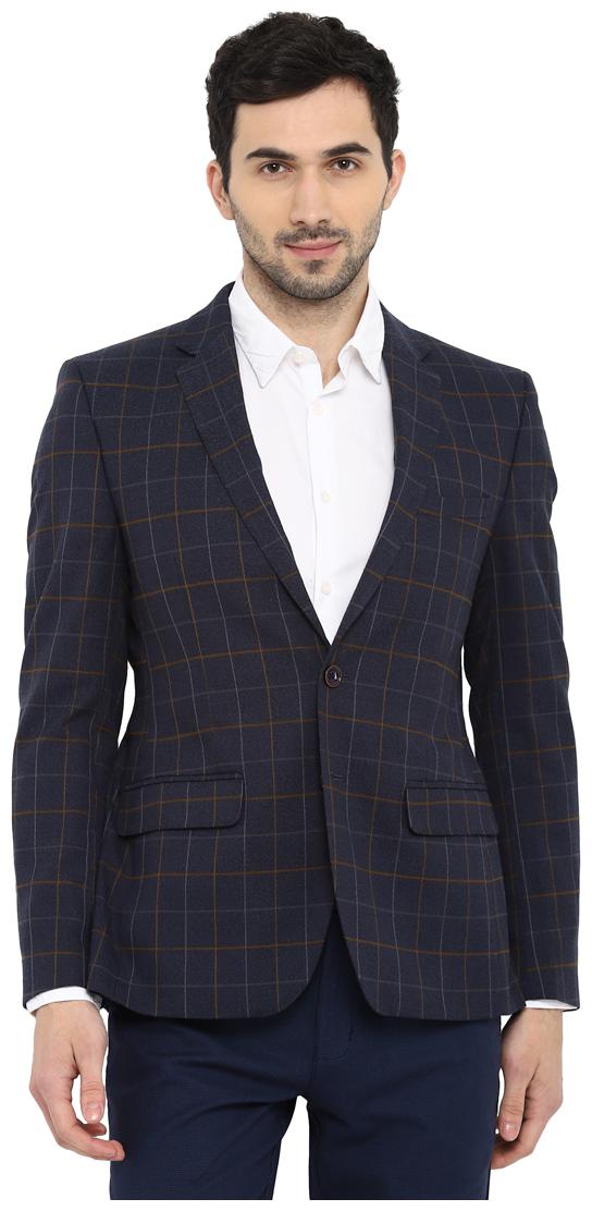 

Parx Men Blue Solid Regular fit Single Breasted Blazer