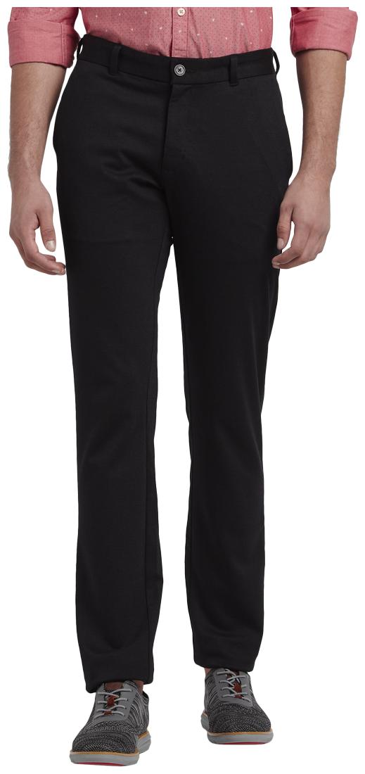 

Parx Men Black Solid Tapered fit Regular trousers