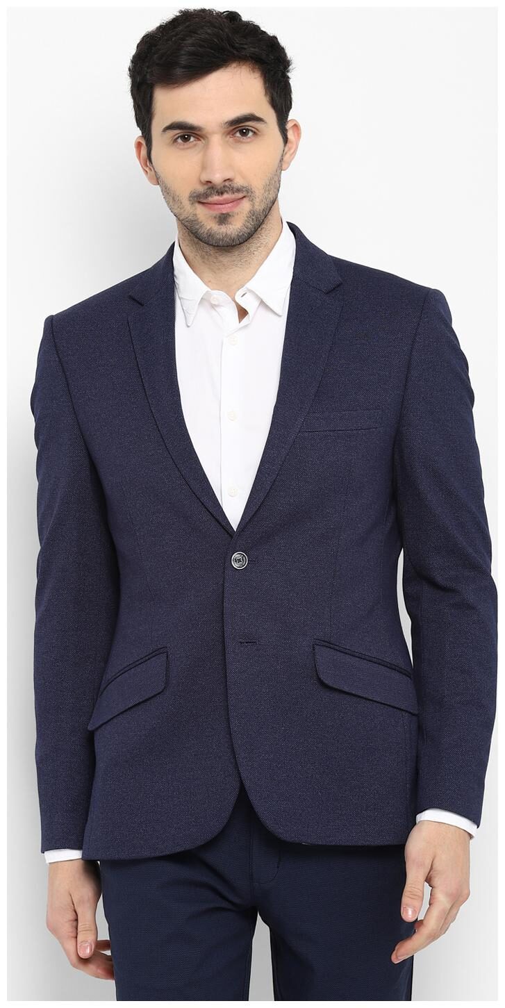

Parx Men Blue Solid Regular fit Single Breasted Blazer