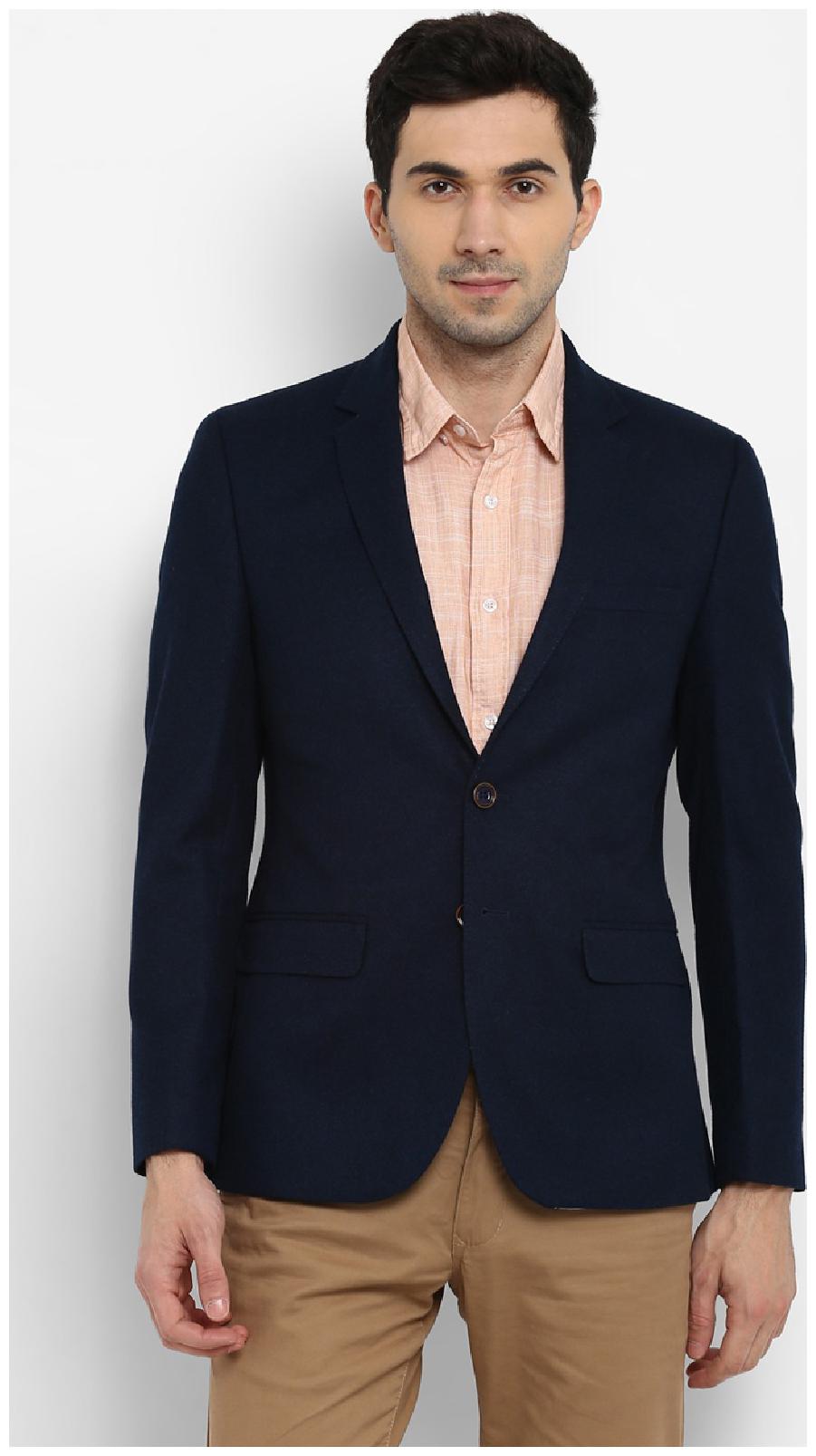 

Parx Men Blue Solid Regular fit Single Breasted Blazer