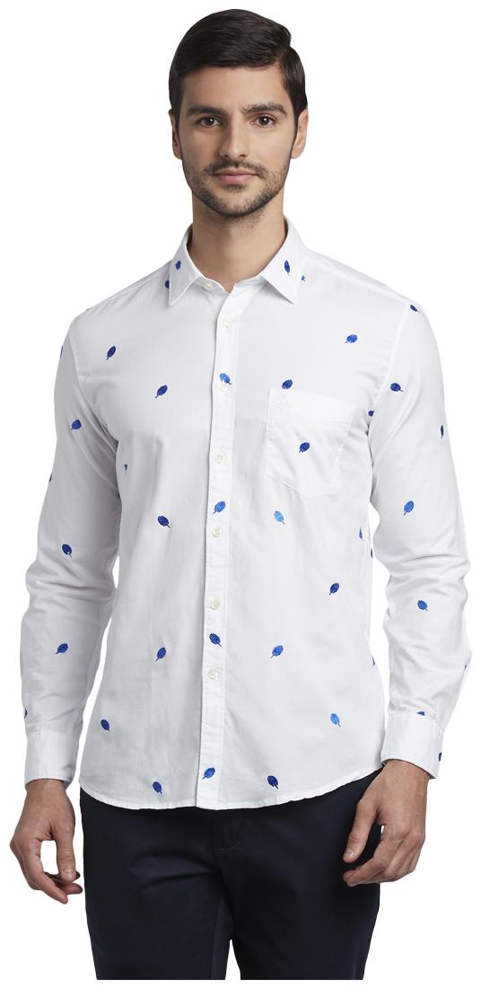 

Parx Men White Floral Slim Fit Casual Shirt