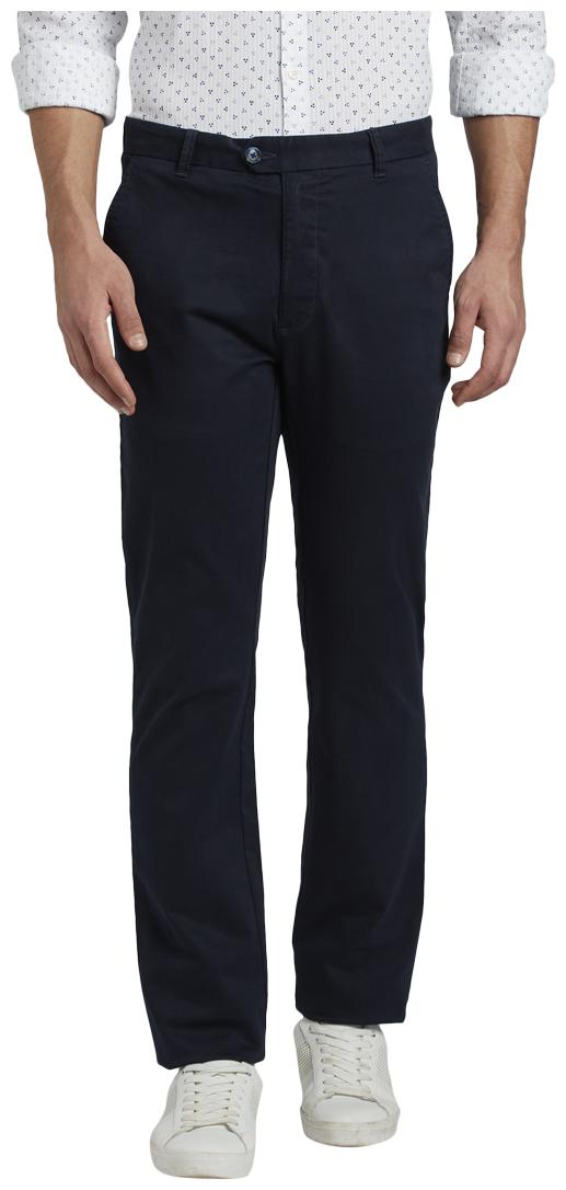 

Parx Men Blue Solid Slim fit Regular trousers