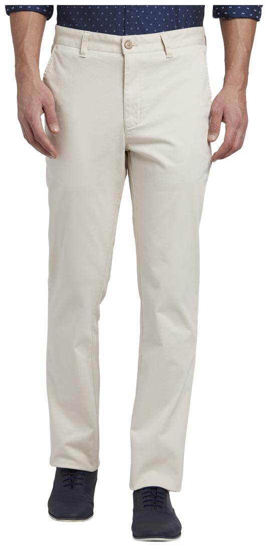 

Parx Men Beige Solid Slim fit Regular trousers
