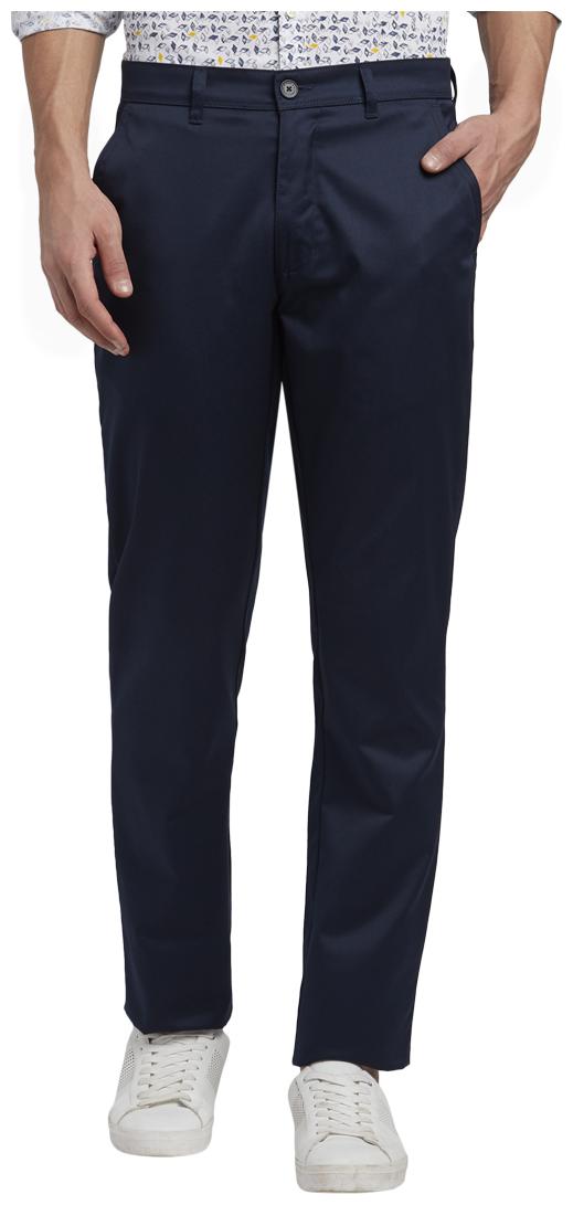 

Parx Men Blue Solid Slim fit Regular trousers