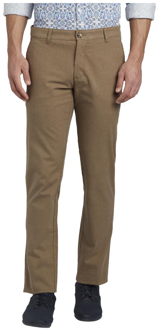

Parx Men Brown Solid Slim fit Regular trousers