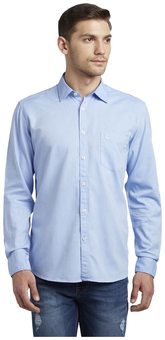 

Parx Men Blue Solid Slim Fit Casual Shirt