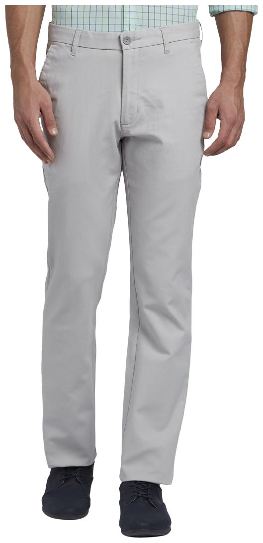 

Parx Men Grey Solid Slim fit Regular trousers