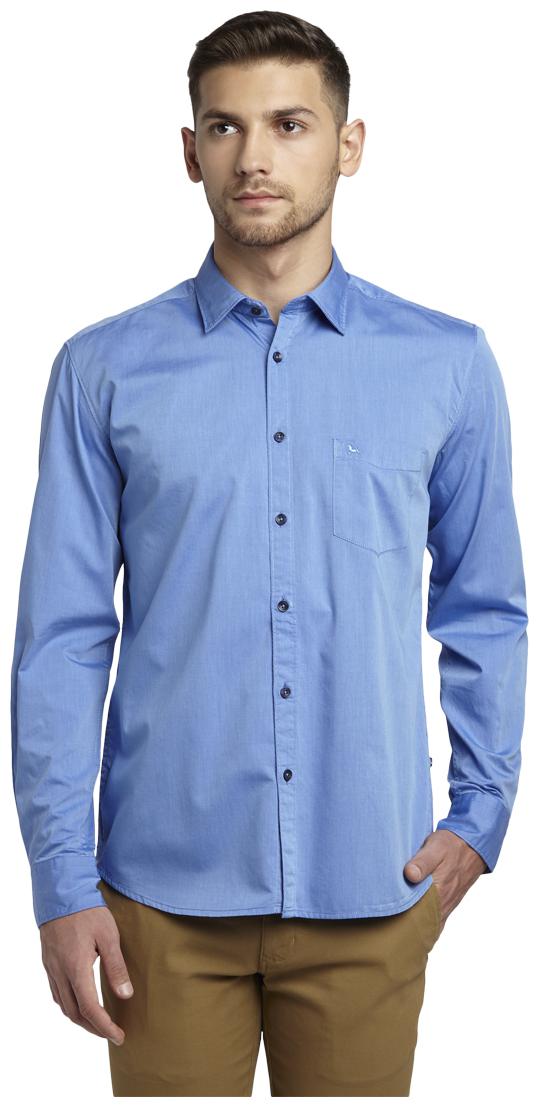 

Parx Men Blue Solid Slim Fit Casual Shirt