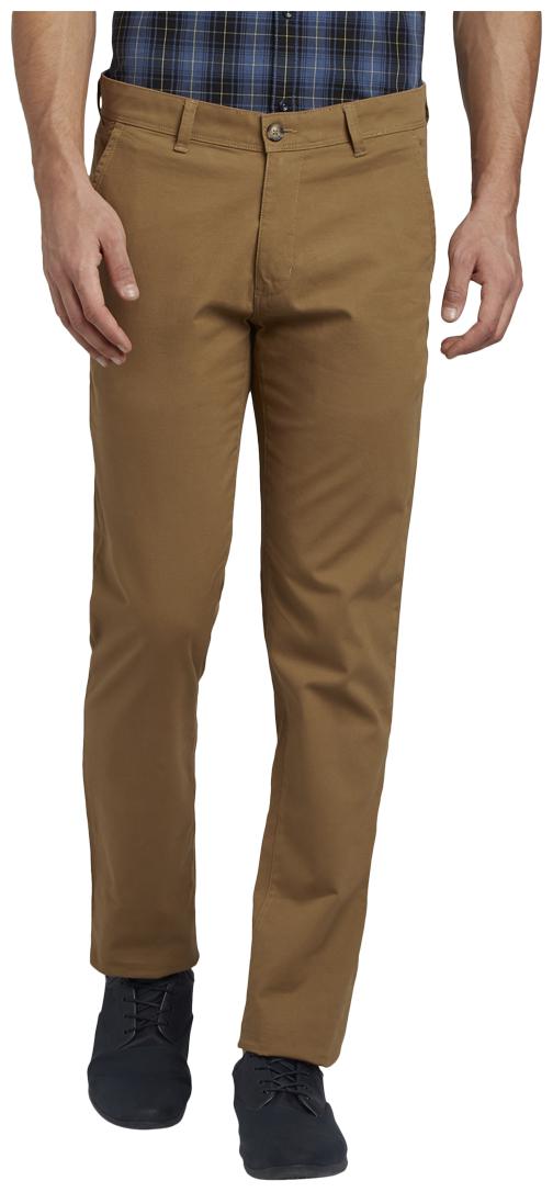 

Parx Men Brown Solid Slim fit Regular trousers