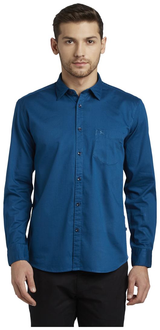 

Parx Men Blue Solid Slim Fit Casual Shirt