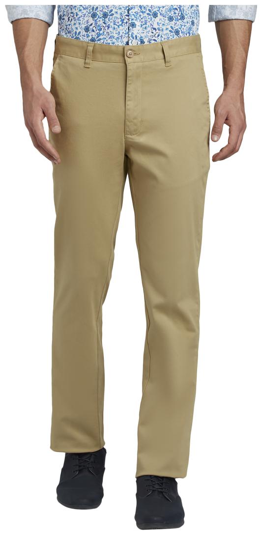 

Parx Men Beige Solid Slim fit Regular trousers