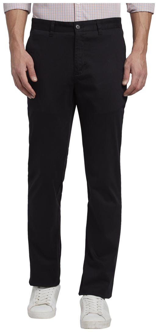 

Parx Men Black Solid Slim fit Regular trousers