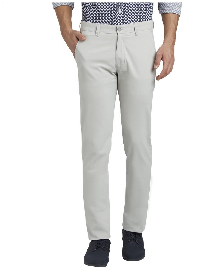 

Parx Men Grey Solid Slim fit Regular trousers