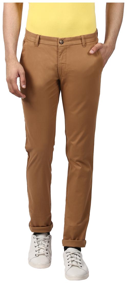 

Parx Men Brown Solid Slim fit Regular trousers