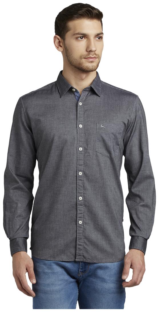

Parx Men Black Solid Slim Fit Casual Shirt