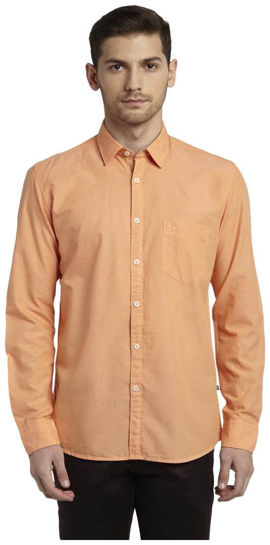 

Parx Men Orange Solid Slim Fit Casual Shirt