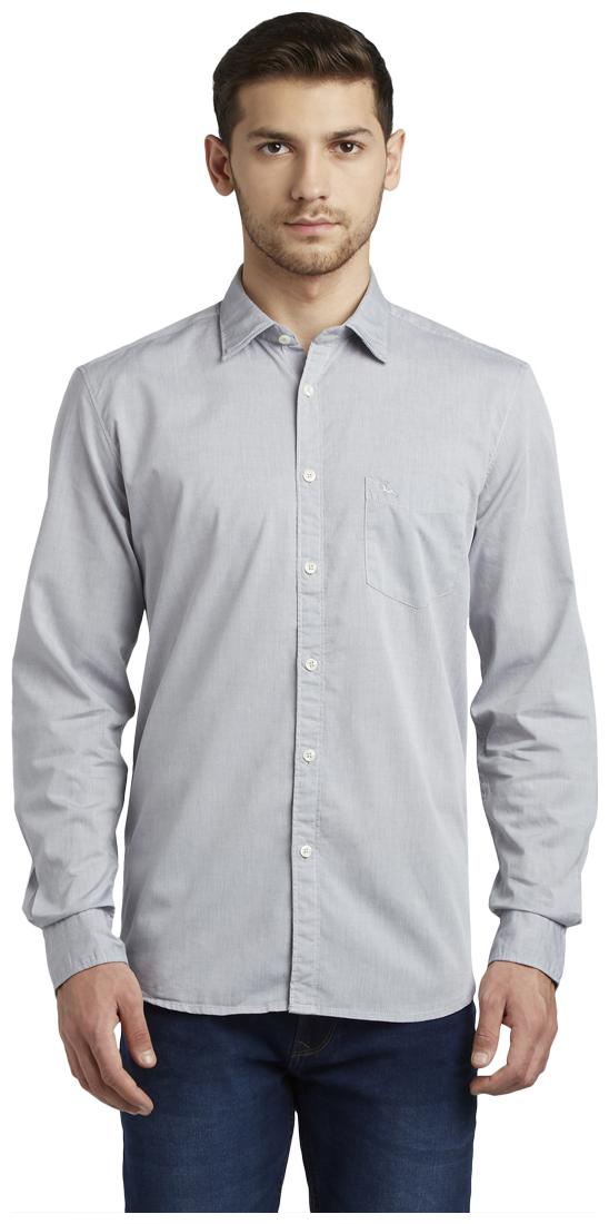 

Parx Men Grey Solid Slim Fit Casual Shirt