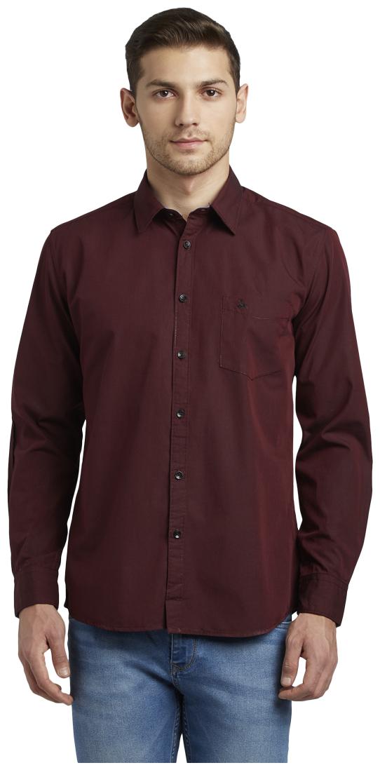 

Parx Men Maroon Solid Slim Fit Casual Shirt