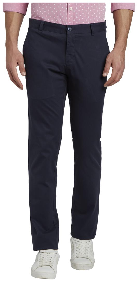 

Parx Men Blue Solid Tapered fit Regular trousers