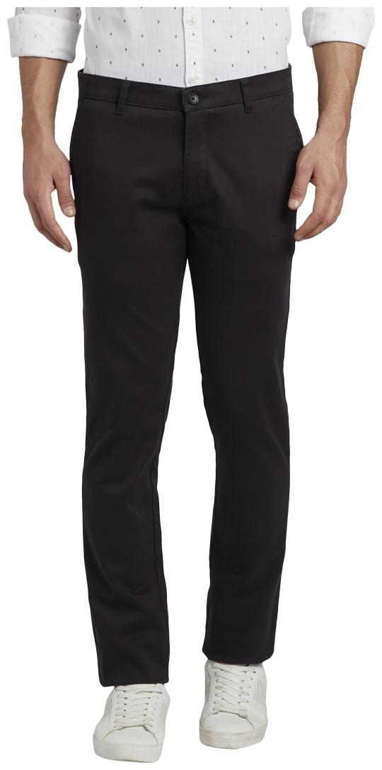 

Parx Men Black Solid Tapered fit Regular trousers
