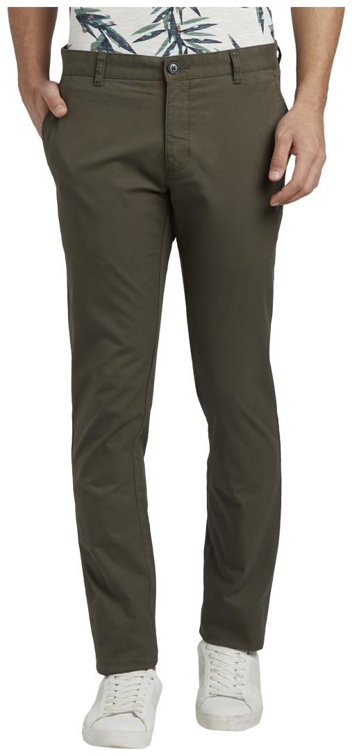 

Parx Men Green Solid Tapered fit Regular trousers