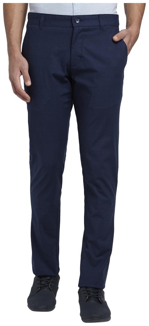 

Parx Men Blue Solid Tapered fit Regular trousers