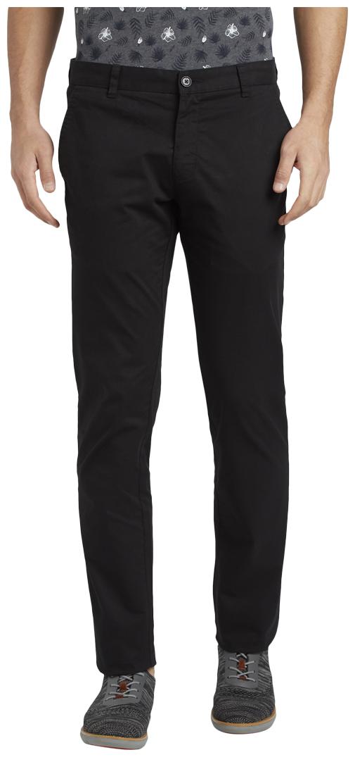 

Parx Men Black Solid Tapered fit Regular trousers