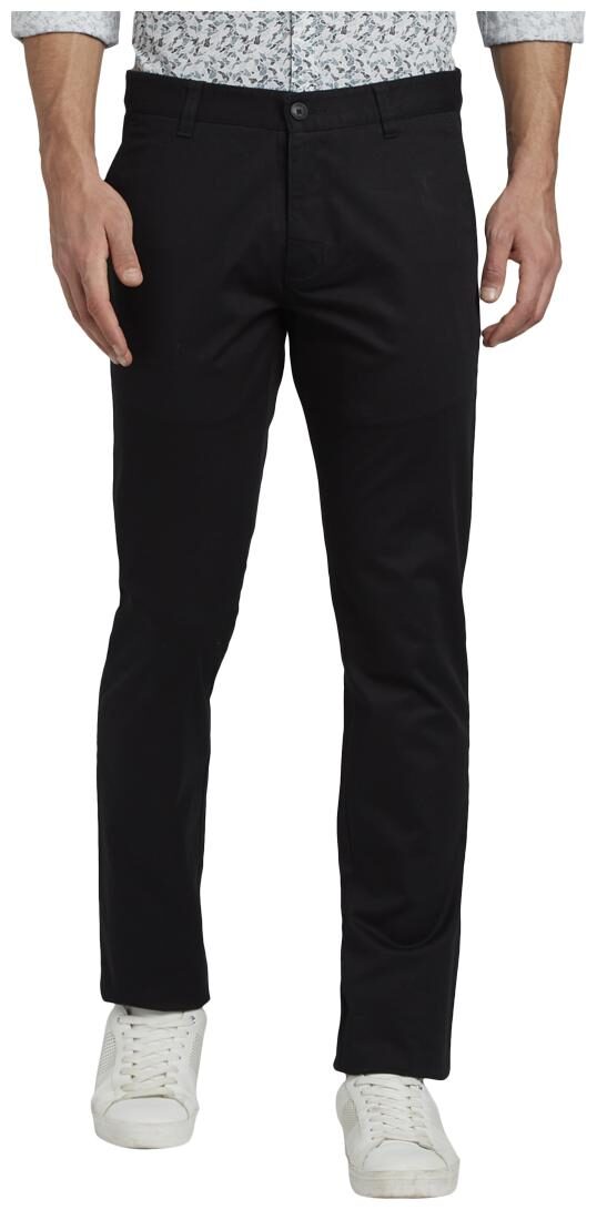 

Parx Men Black Solid Tapered fit Regular trousers