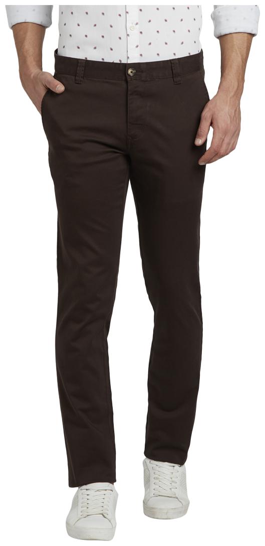 

Parx Men Brown Solid Tapered fit Regular trousers