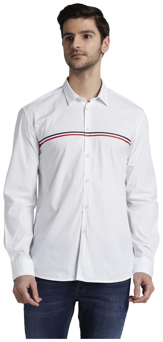 

Parx Men White Solid Slim Fit Casual Shirt